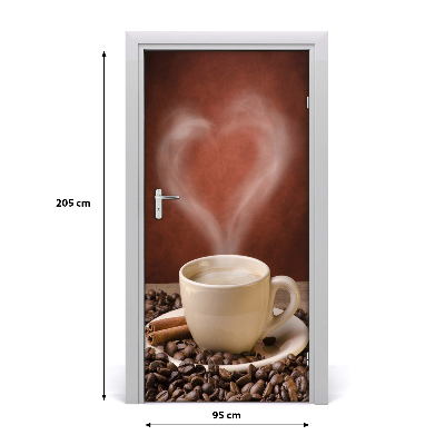 Self-adhesive door sticker Aromatic coffee