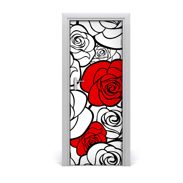 Self-adhesive door wallpaper Roses