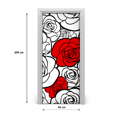 Self-adhesive door wallpaper Roses