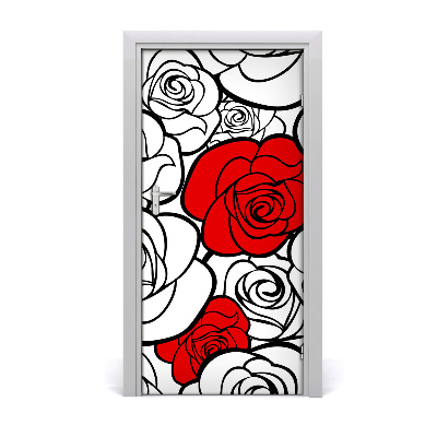 Self-adhesive door wallpaper Roses