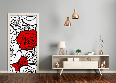 Self-adhesive door wallpaper Roses