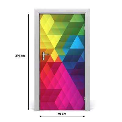 Self-adhesive door sticker Geometric background