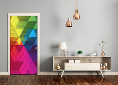 Self-adhesive door sticker Geometric background