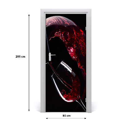 Self-adhesive door sticker Red wine