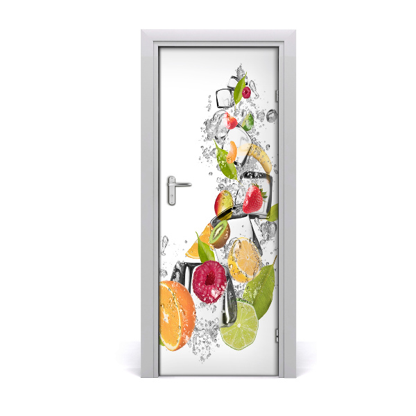 Self-adhesive door sticker Fruit and ice