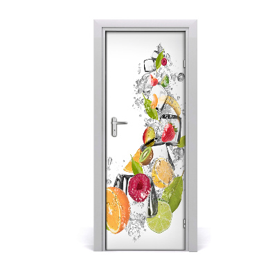 Self-adhesive door sticker Fruit and ice