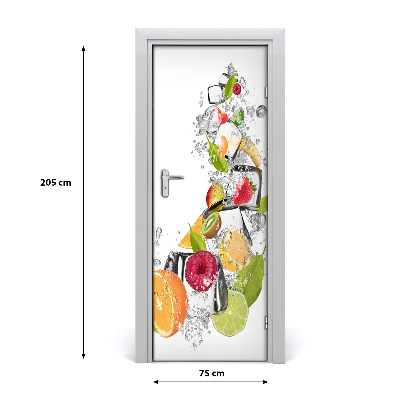 Self-adhesive door sticker Fruit and ice