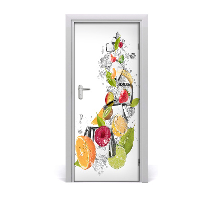 Self-adhesive door sticker Fruit and ice