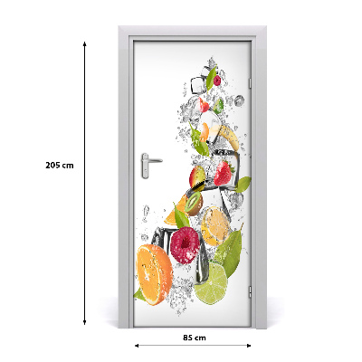 Self-adhesive door sticker Fruit and ice