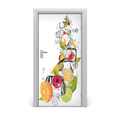 Self-adhesive door sticker Fruit and ice