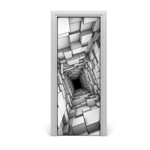 Self-adhesive door sticker Tunnel with cubes