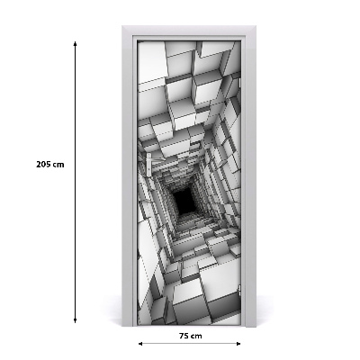 Self-adhesive door sticker Tunnel with cubes