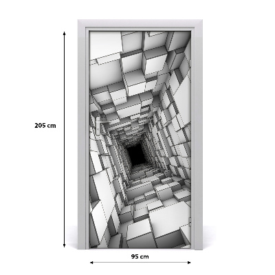 Self-adhesive door sticker Tunnel with cubes