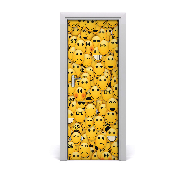 Self-adhesive door wallpaper Emoticons