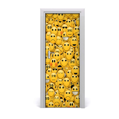 Self-adhesive door wallpaper Emoticons