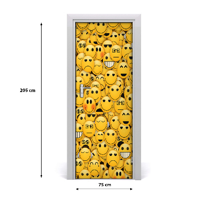 Self-adhesive door wallpaper Emoticons