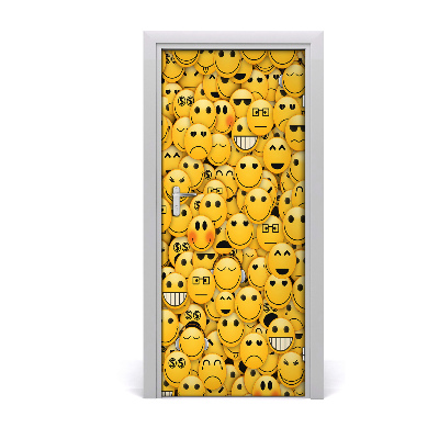 Self-adhesive door wallpaper Emoticons