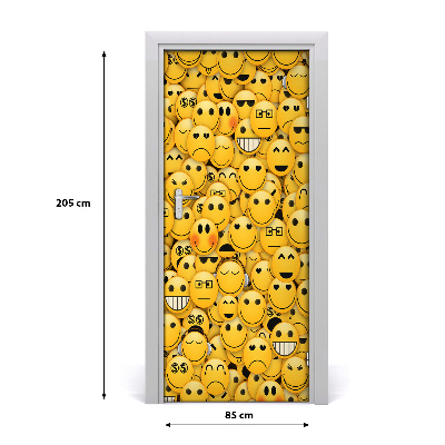 Self-adhesive door wallpaper Emoticons