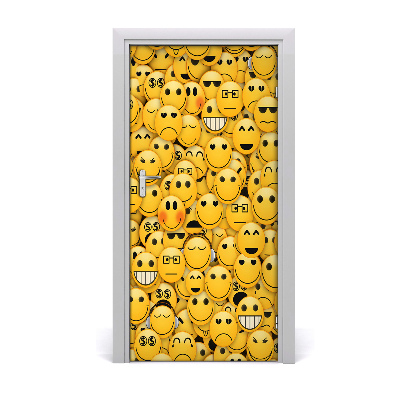 Self-adhesive door wallpaper Emoticons