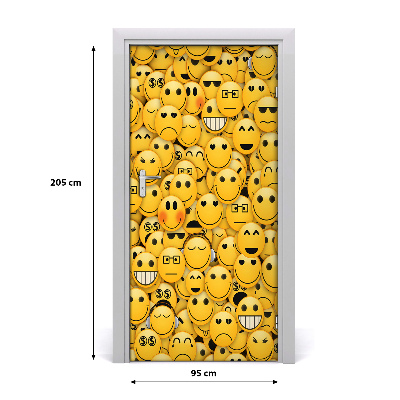 Self-adhesive door wallpaper Emoticons