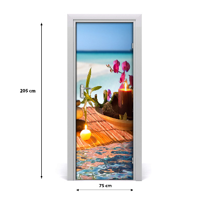 Self-adhesive door sticker Orchid and bamboo