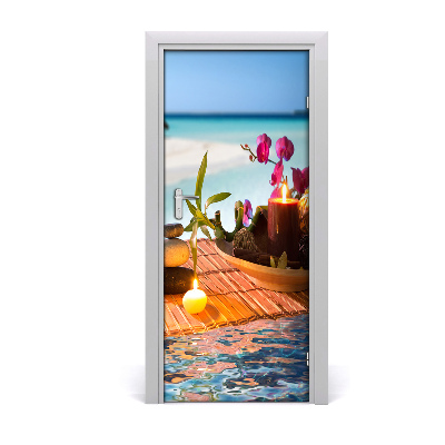 Self-adhesive door sticker Orchid and bamboo