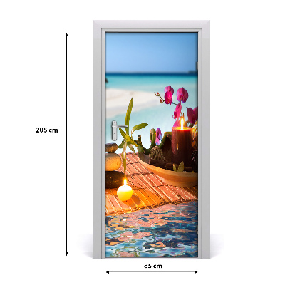 Self-adhesive door sticker Orchid and bamboo