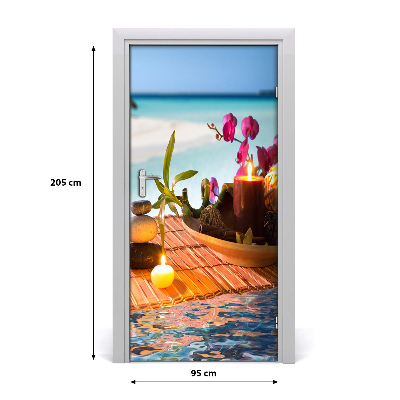 Self-adhesive door sticker Orchid and bamboo