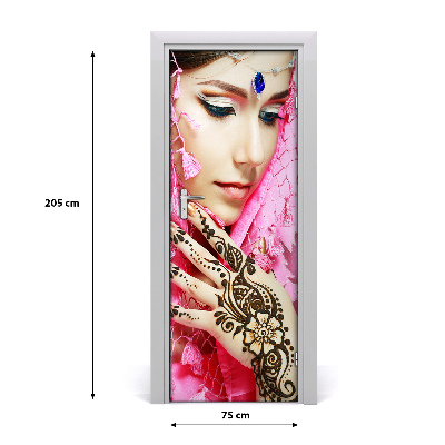 Door wallpaper Indian woman