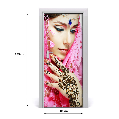 Door wallpaper Indian woman