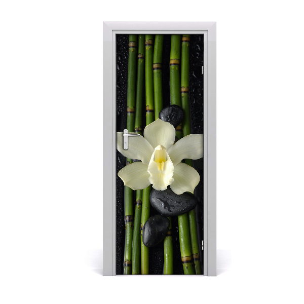 Self-adhesive door sticker Orchid and bamboo