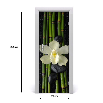 Self-adhesive door sticker Orchid and bamboo