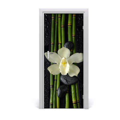 Self-adhesive door sticker Orchid and bamboo