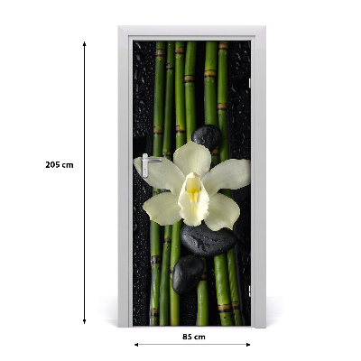 Self-adhesive door sticker Orchid and bamboo