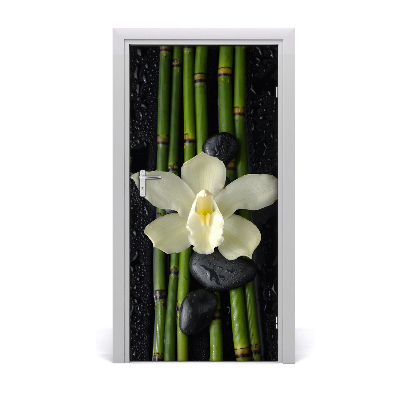 Self-adhesive door sticker Orchid and bamboo