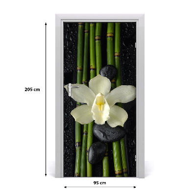 Self-adhesive door sticker Orchid and bamboo