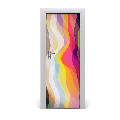 Self-adhesive door sticker Abstraction of waves