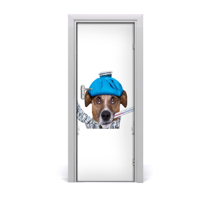 Self-adhesive door sticker Wall a sick dog