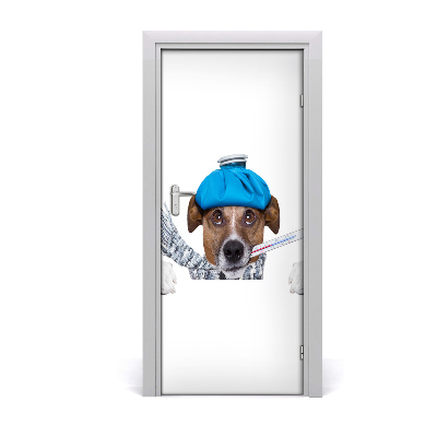 Self-adhesive door sticker Wall a sick dog