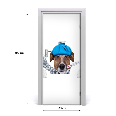 Self-adhesive door sticker Wall a sick dog