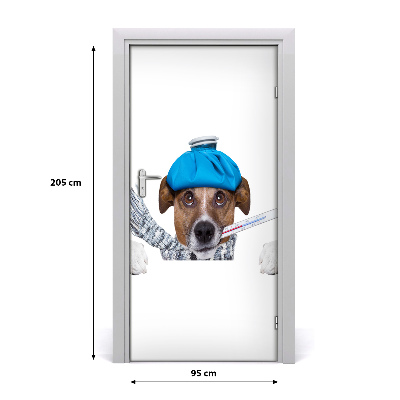 Self-adhesive door sticker Wall a sick dog