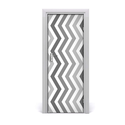 Self-adhesive door sticker Gray zigzags