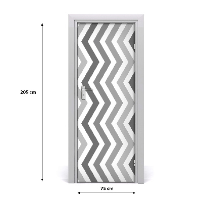 Self-adhesive door sticker Gray zigzags