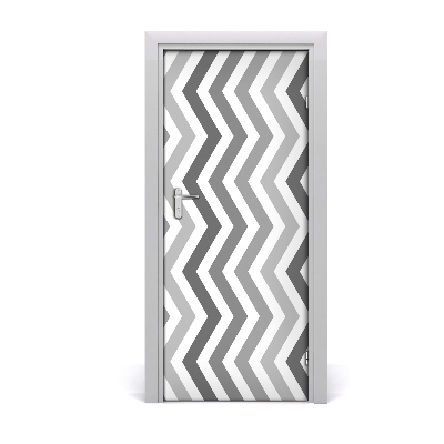 Self-adhesive door sticker Gray zigzags