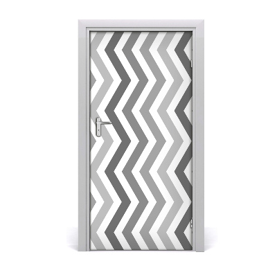 Self-adhesive door sticker Gray zigzags