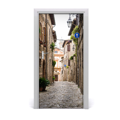 Self-adhesive door wallpaper Italian streets