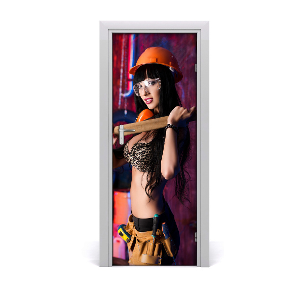 Door wallpaper Female worker