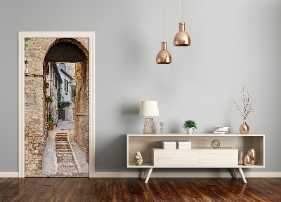 Self-adhesive door wallpaper Italian streets