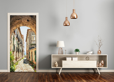 Self-adhesive door wallpaper Italian streets