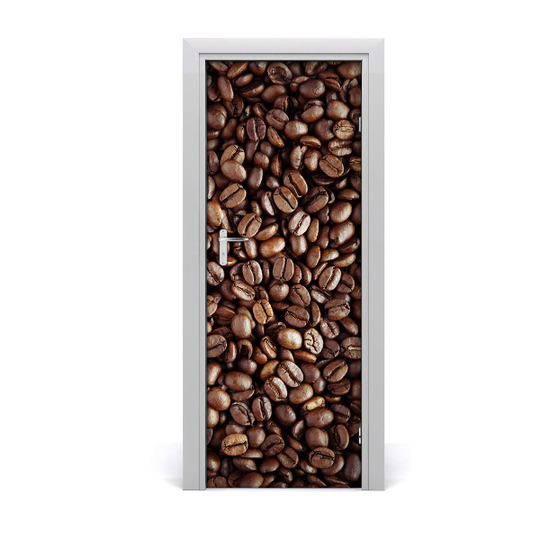 Self-adhesive door sticker Coffee beans